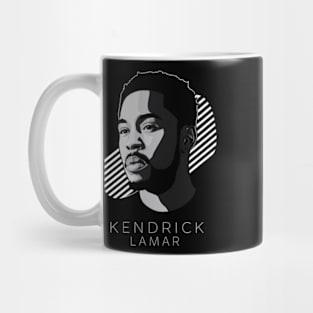 A simple black and white photo of Kendrick Lamar Mug